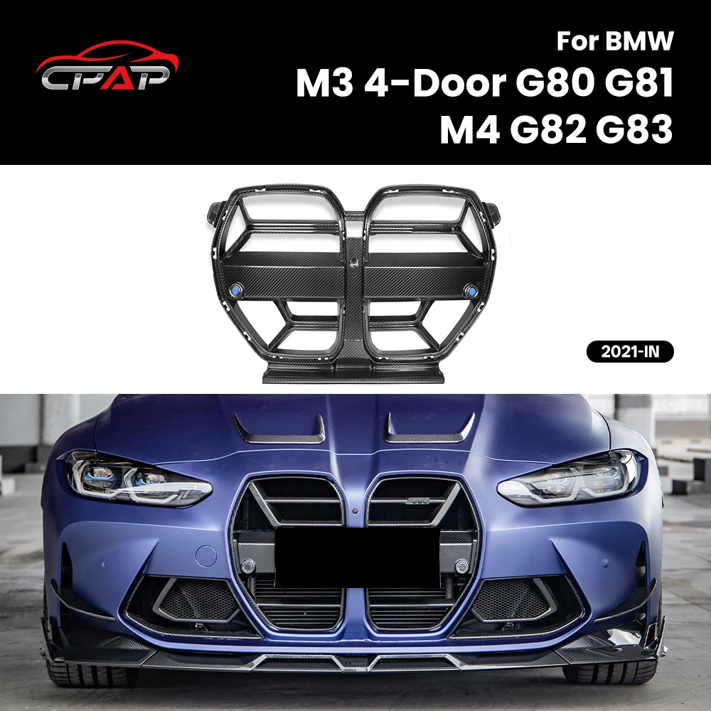 شبكات المصد الأمامي لسيارات BMW G80 G81 M3 G82 G83 M4 2021-IN CSL نمط حقيقي جاف من ألياف الكربون هود شبكة السيارة ACC تنفيس الملحقات #1