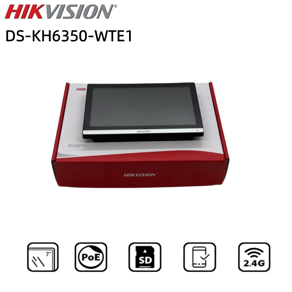 Hikvision DS-KH6350-WTE1/White 7 inch Wifi IP Indoor Station APP View Voice Message Elevator Control Smart Home Video Intercom