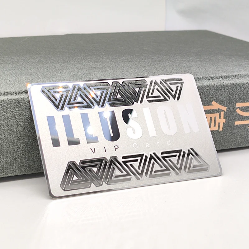 custom.Laser Cut Engraved Stainless Steel Metal Business Card