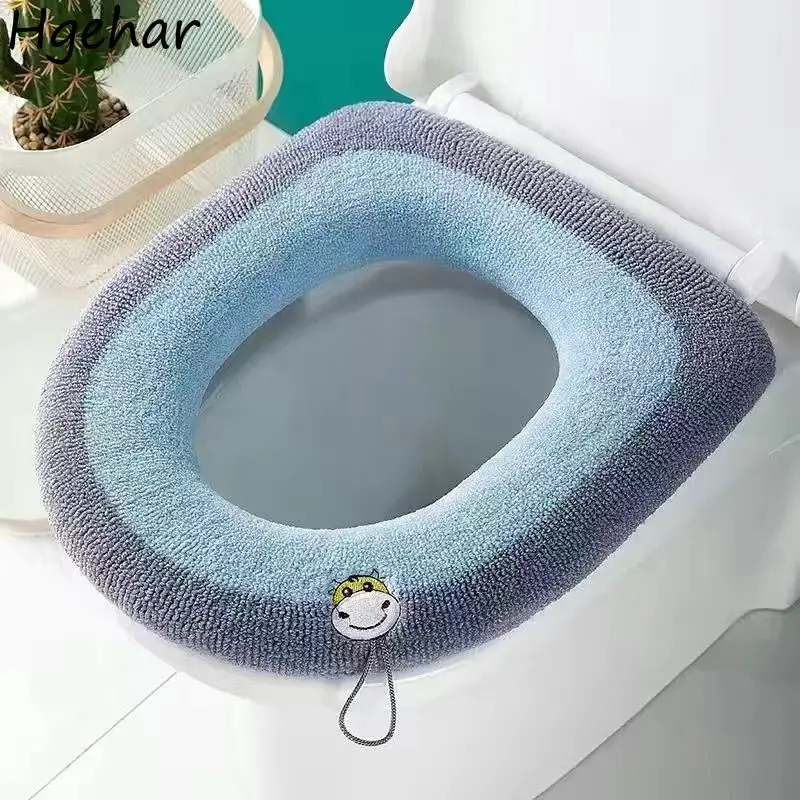 Toilet Seat Cover Lovely Animal Printed Portable Contrast Color Thickening Reusable Bathroom Household Accesorios Antibacterial