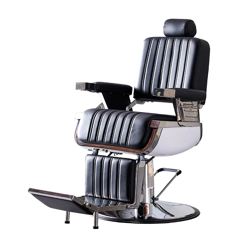 Upscale Retro Men\'s Oil Head Barber Chair Hair Salon Can Put down Shaving and Trimming Hair Cutting Chair