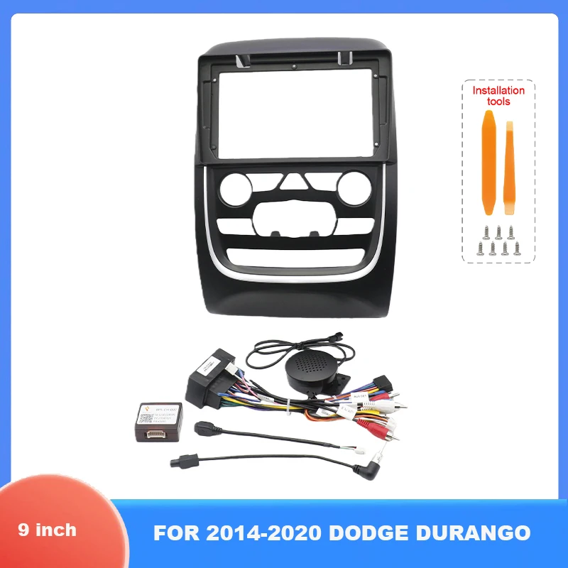 

Для DODGE DURANGO 2014-2020 9-дюймовая рамка автомобильного радиоприемника Android Центральный адаптер жгута проводов