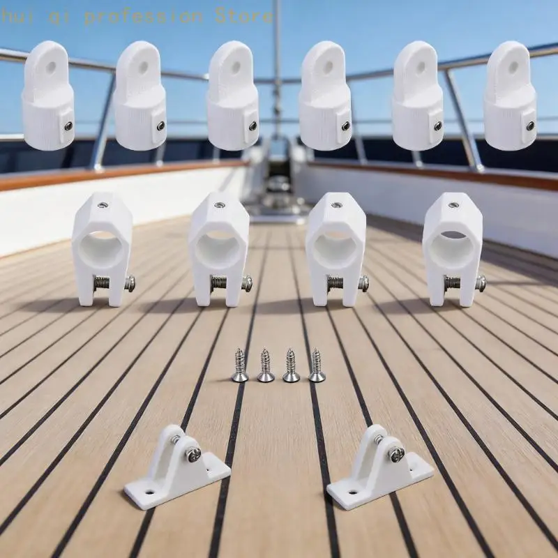7/8 Zoll Marine Oberkiefer-Schiebebeschläge, weißes Nylon, 12-teiliges Boots-Hardware-Set H8WE – Detail 10