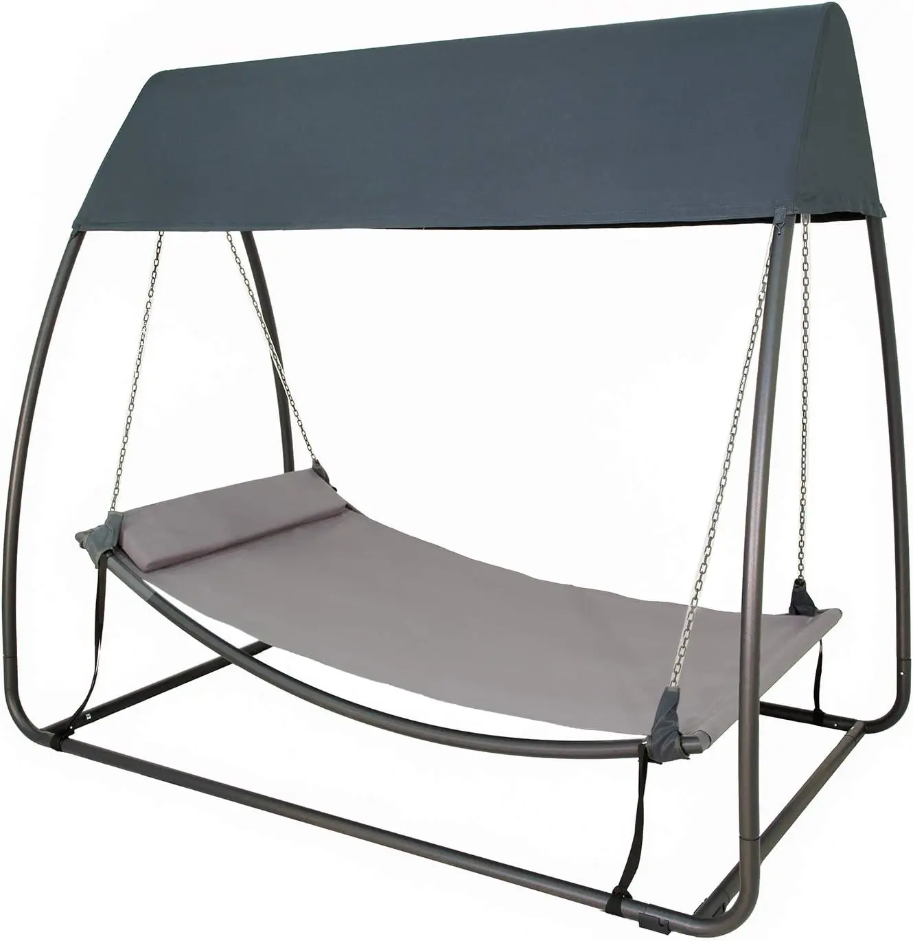 

7.6'L x 4.5'W x 6.7' Swing Hammock Canopy Swing Hanging Bed for Patio Porch, Dark Grey