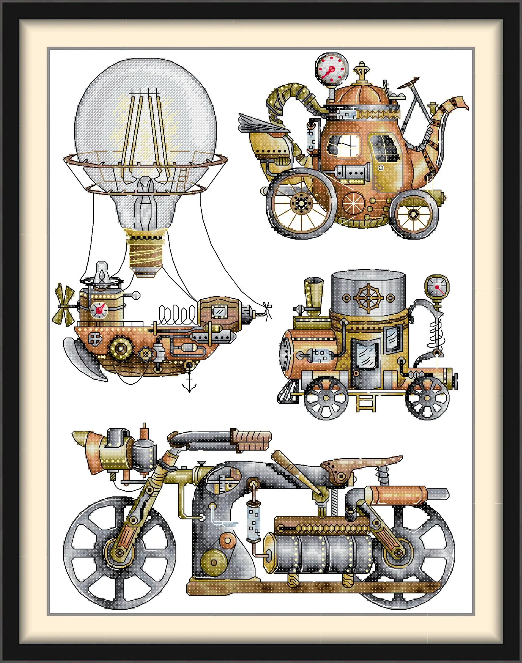 

Maydear Full Cross Stitch Kit, 11CT/14CT/16CT/9CT Aida Fabric,DMC Threads Sewing Pattern Embroidery Set-Steamer