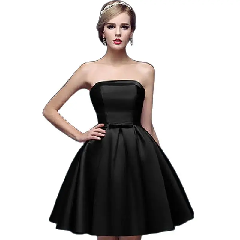 

MU295 Short Red Blue Black Purple Sexy Strapless Prom Dress Elegant Women Wedding Party Dresses Without Pocket