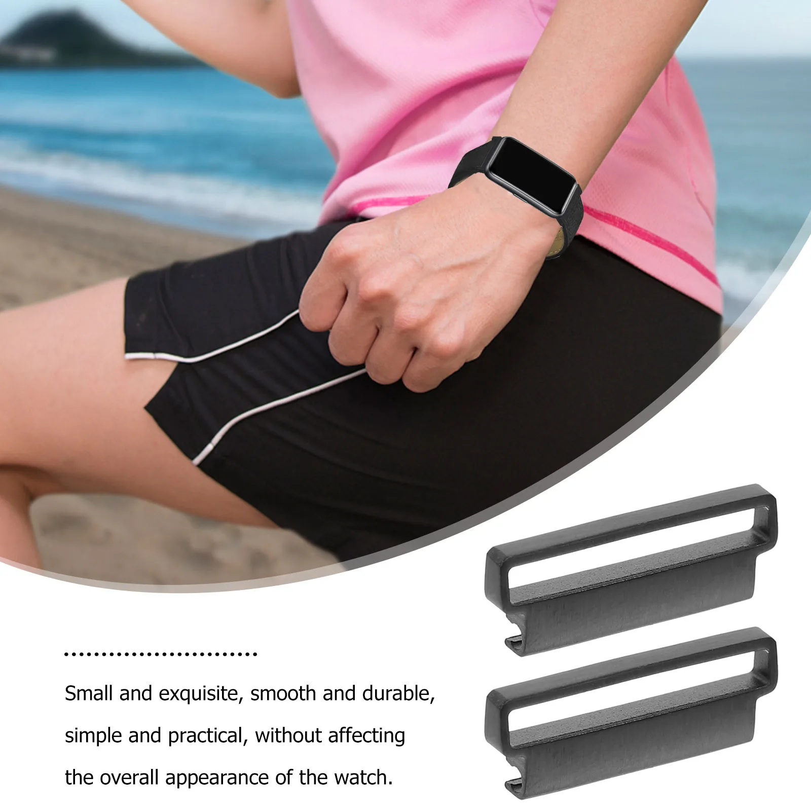 Adaptador de correa de reloj de acero inoxidable, conector de repuesto para correa de reloj inteligente, conexión de correa de reloj de ajuste seguro y duradero, 4 Uds.
