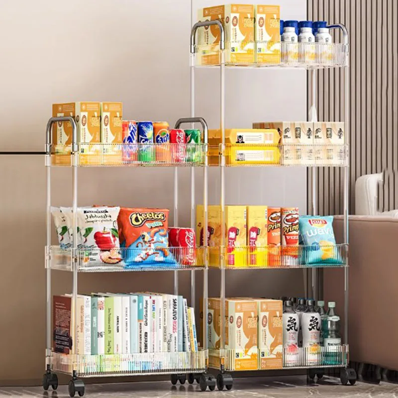 Small Rack Trolley Kitchen Transparent Mobile Storage Rolling Trolley Small Utility Carrito Organizador Con Ruedas Furniture