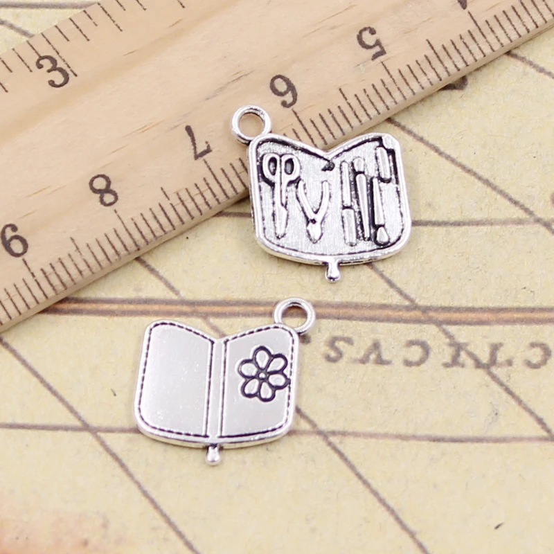 20 sztuk Charms narzędzia skrzynka narzędziowa 17x16mm tybetański kolor srebrny wisiorki antyczne tworzenia biżuterii DIY Handmade Craft
