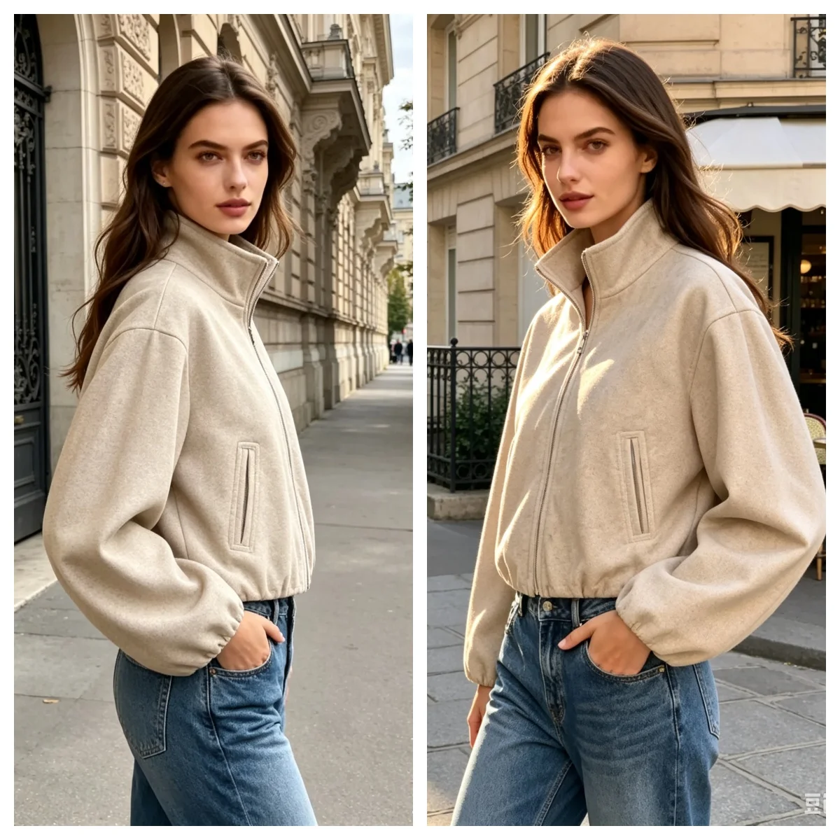 Women's Soft Aviator Jacket 2026 Winter New Fashion Stand Collar Long Sleeve Elastic Hem Pocket Coat