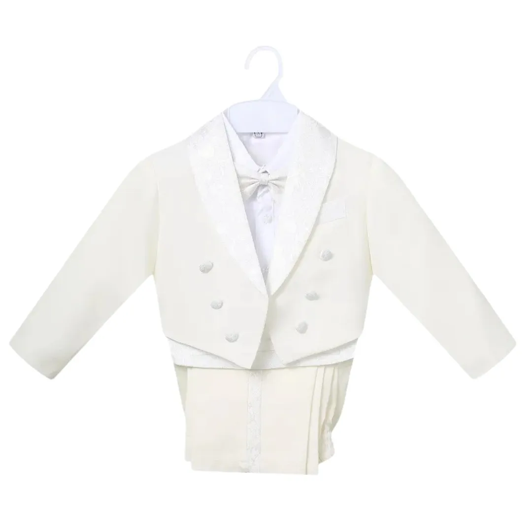 Baby Boy Tuxedo Blazers Coat Vest Pants Bow Tie Kids Clothing Sets Size 1-4T Children Stage Shows Birthday Party Formal Suits