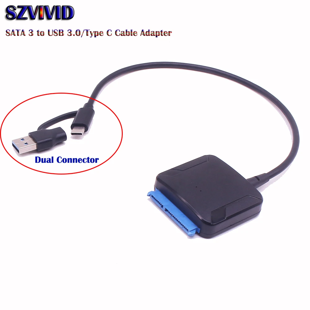 

SATA to Type C USB 3.0 / 2.0 Cable for 2.5 Inch External HDD SSD Hard Drive SATA 3 22 Pin Adapter USB 3.0 to Sata III Cord