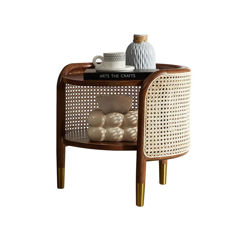 

Nordic modern small apartment living room household side table furniture simple corner few rattan coffee table bedside table