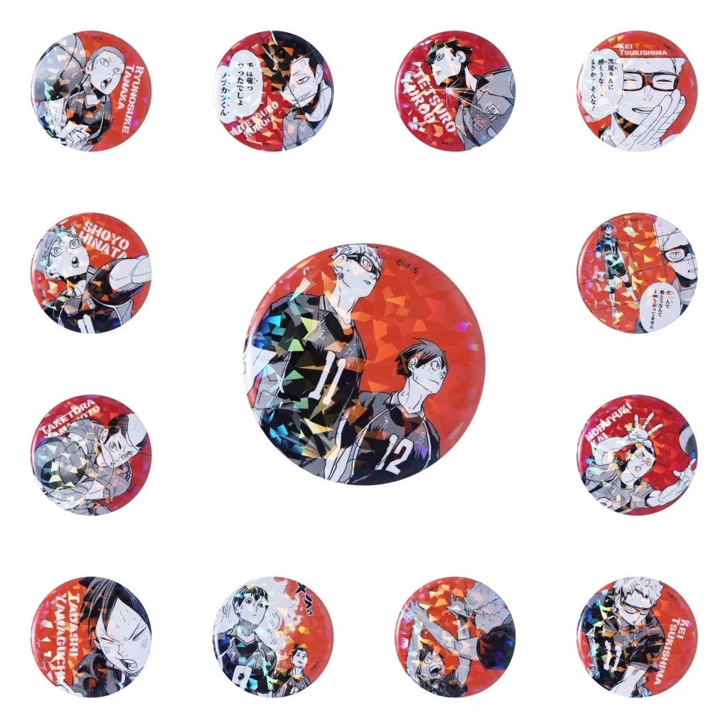 58mm Anime Haikyuu Sugawara Koushi Asahi Azumane Tadashi Yamaguchi Cosplay disfraz insignia Pin SPTE broche de hojalata ﻿ Regalo de Navidad