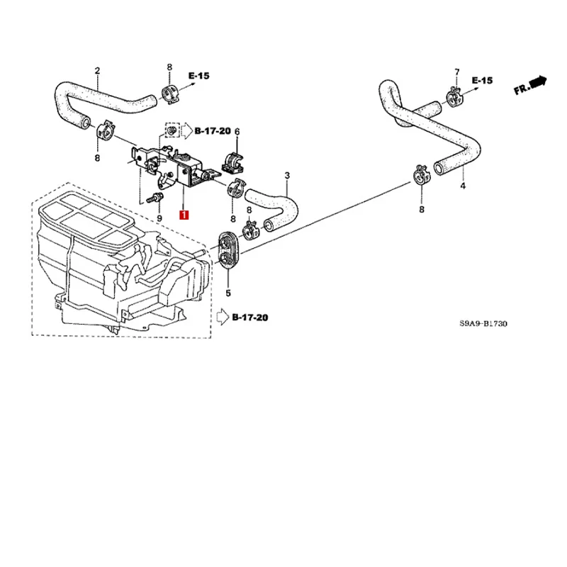Ho nd a المعدات الكهربائية، صمام التحكم في مياه العادم والتدفئة، مجموعة صمامات المياه 79710S7AG01