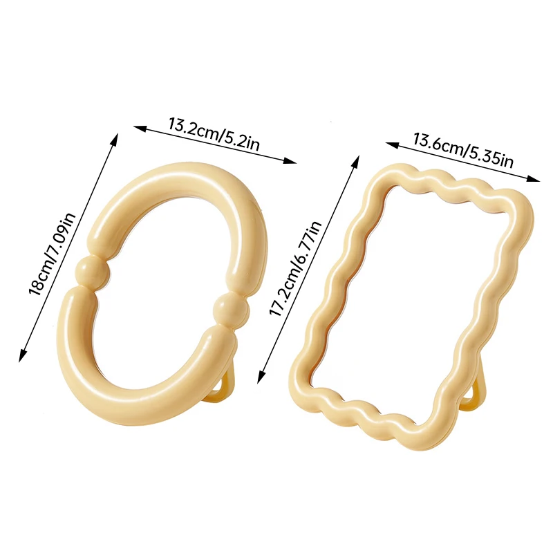 Candy Color HD Beauty Mirror, faltbar, stilvoll, gewellt, Make-up-Spiegel, Wand-/Desktop, multifunktionaler Schlafsaal-Spiegel, Beauty-Tool