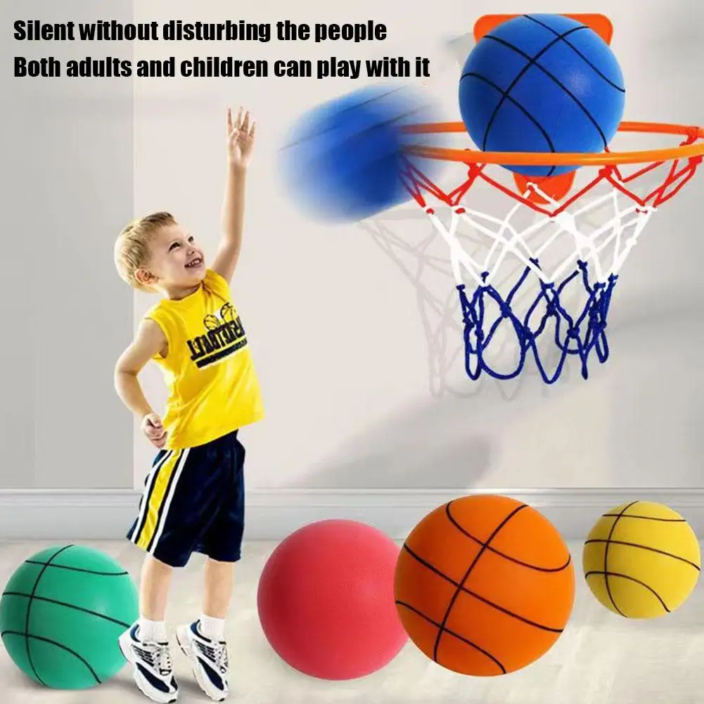 No. 1-7 Kids Bouncing Mute Basketball Squeezable Mute Bouncing Indoor Basketball Ball Silent Basketball Ball Foam Bounce J4B4