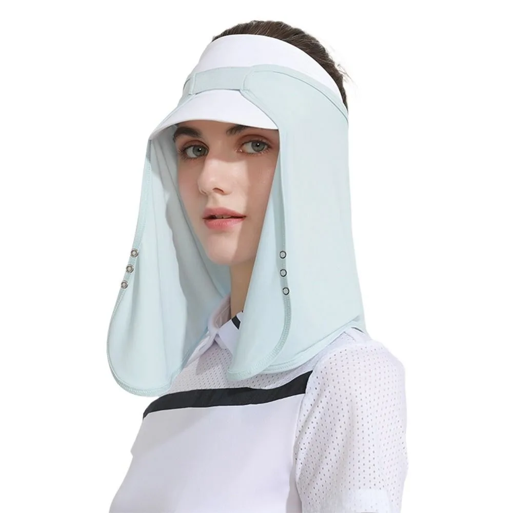 

New UPF50+ Anti-UV Face Cover Neck Cover Skin Friendly Bucket Cap Breathable Veil Summer