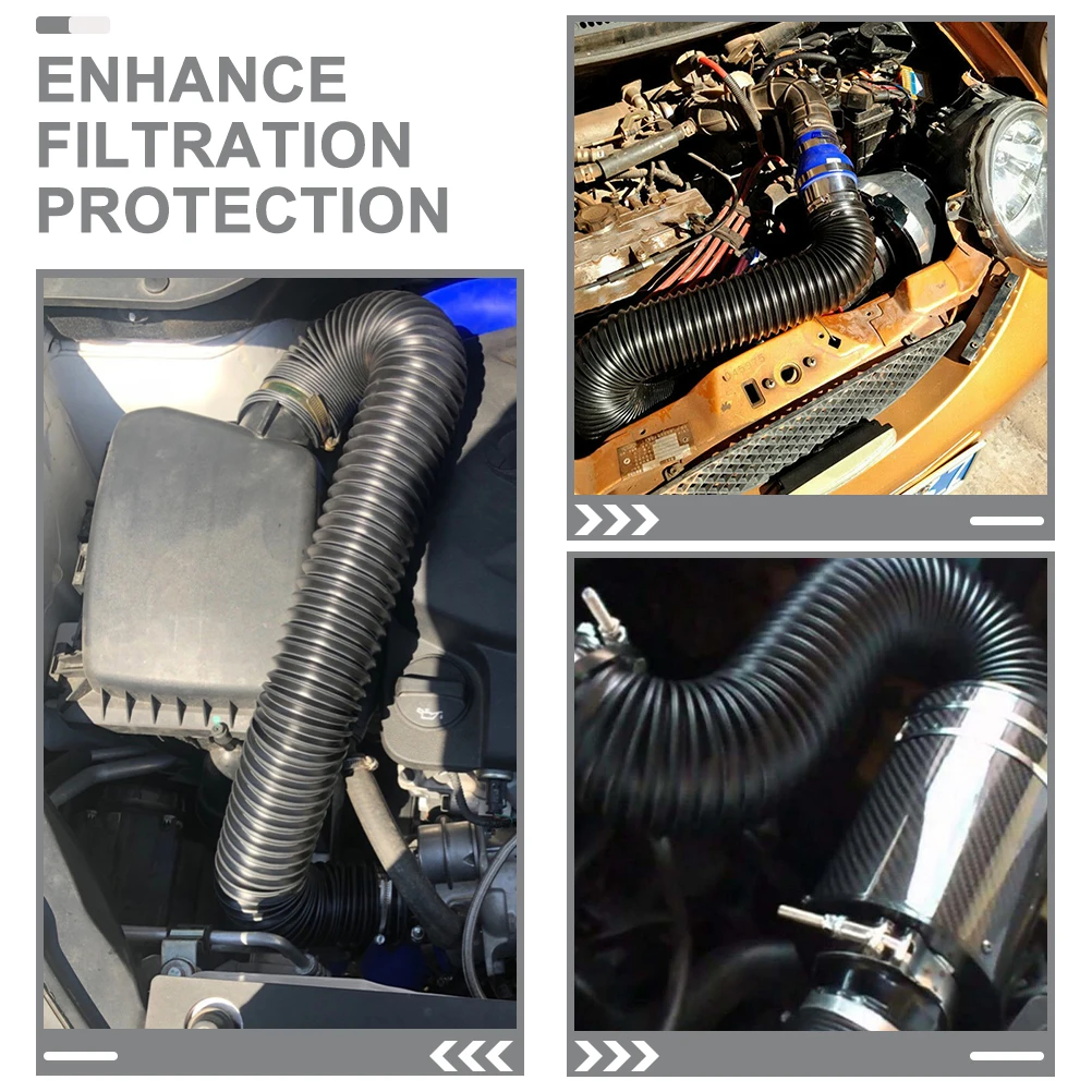 

76mm 3 Inch Universal Intake Hose Tube Replacement Flexible Extendable Cold Air Pipe Elbow Kit Car Engine Performance