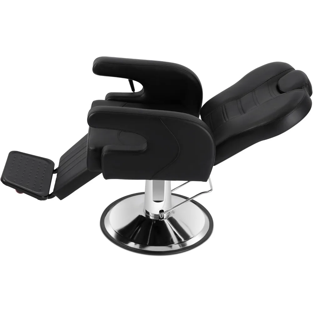 Barber Chair Hydraulic Recliner Salon Chair 360 Degree Swivel with Adjustable Headrest Wide Seat Shampoo Spa Beauty Equipment