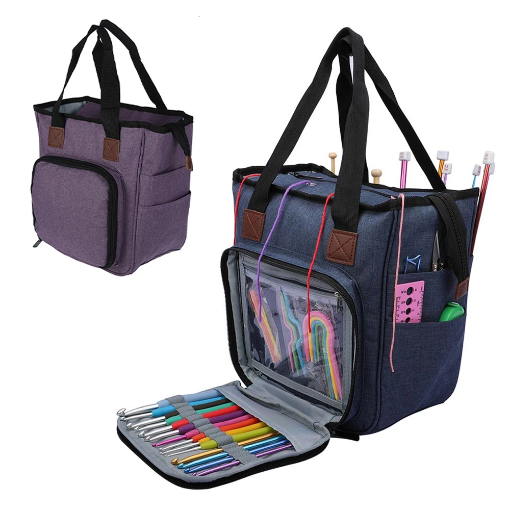 Nähmaschine Lagerung Tasche Große kapazität Wasserdichte Garn Stricken Tote Werkzeuge Tasche Nadeln Häkeln Haken DIY Nähen Kit Tasche