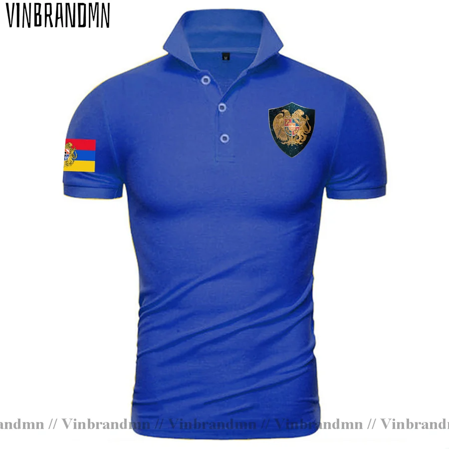 Vinbrandmn Armenia Coat of Arms and Starry Nights Shield Men's Polo Shirts Vintage shirt Custom Retro Armenian Pride Polo Shirt