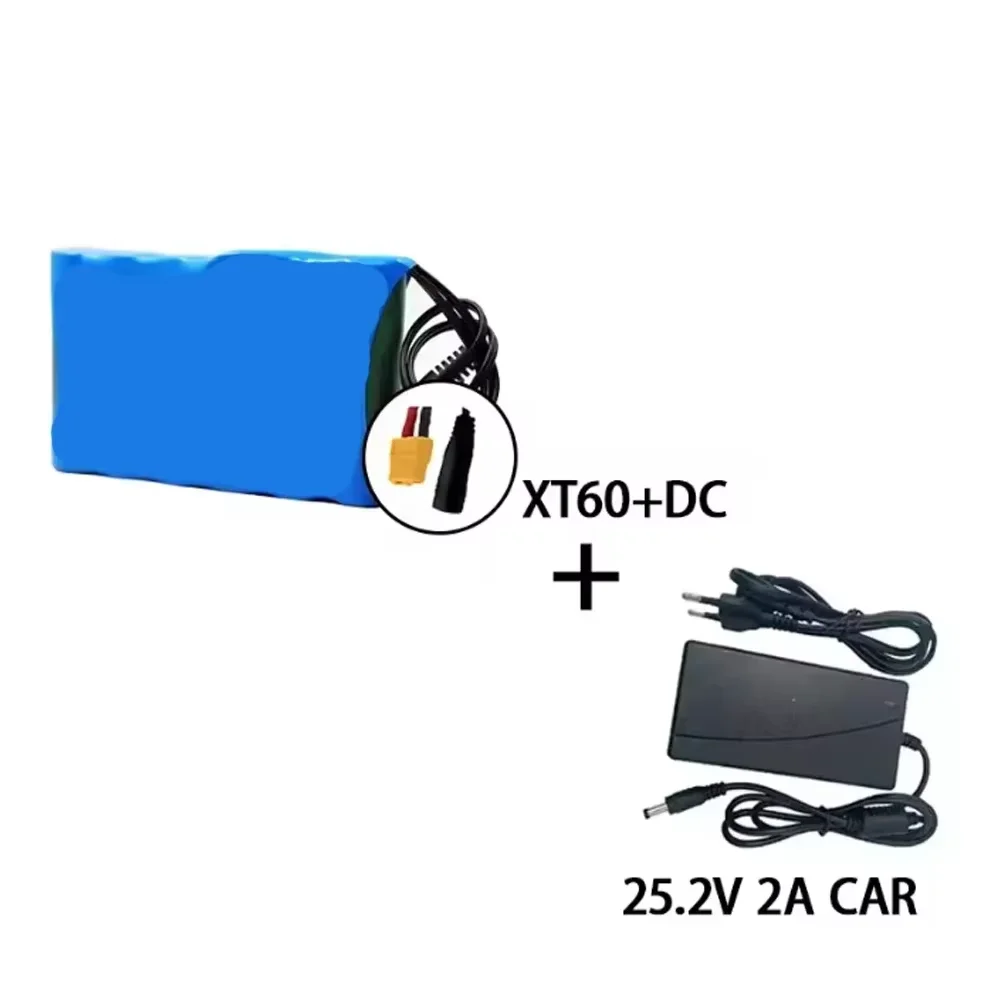 

24V 6S2P 50000mAh 18650 lithium battery pack with BMS, suitable for electric motorcycle 24V camping equipment+optional p