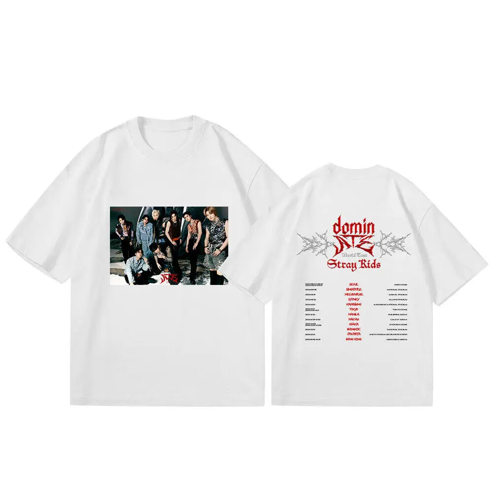 Kpop  T-SHIRT World Tour Domin ATE Unisex Cotton Black/White TEE