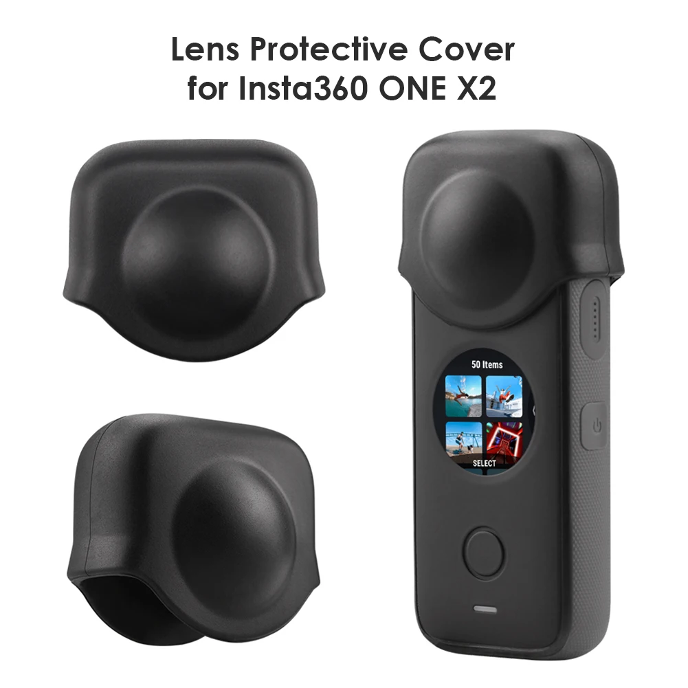 Camera Cover Shell Camera Accessory for Insta360 ONE X2 Scratch-Proof Guard Silicone Sports Camera Lens Cap Cover