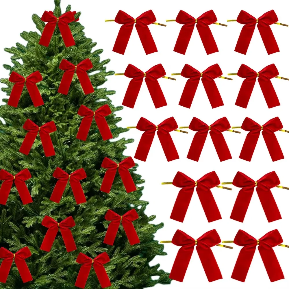 Velvet Bows Christmas Wedding Party Accessories Bow Xmas Gift Wrapping Wedding Home Decor Christmas Tree Hanging Ornament Bows