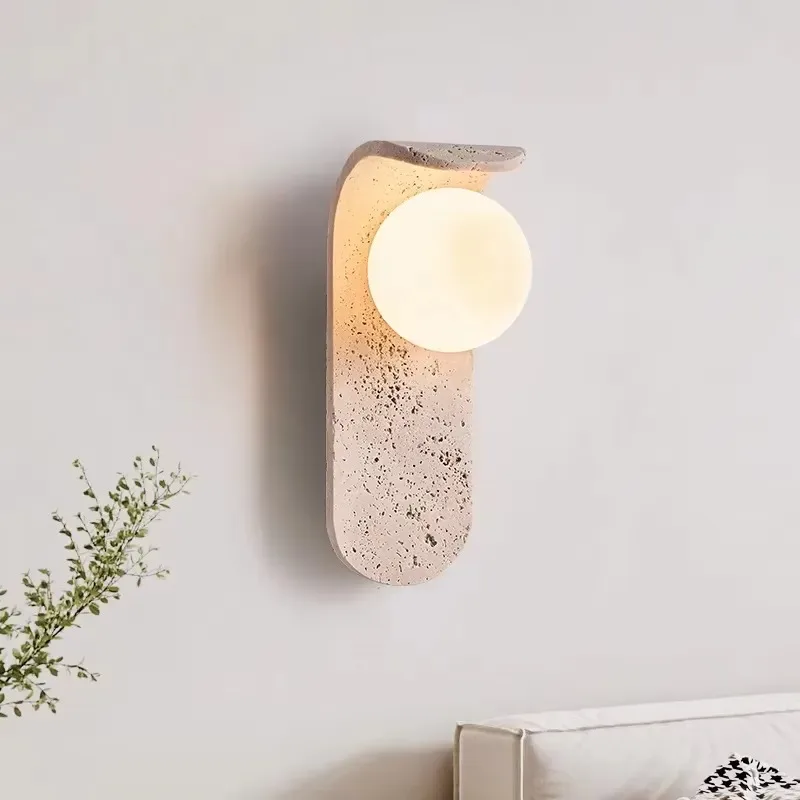 Creative Art Marble Glass Ball Light Luxury Curved Wall Lamp for Coffee Restaurant Bar Aisle Decoration