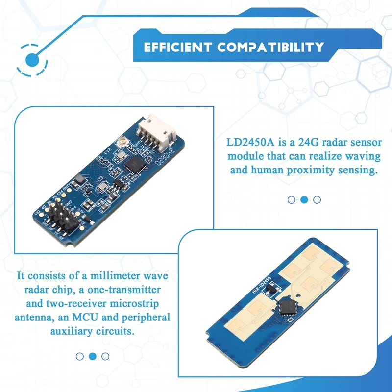 Nuevo Radar de onda milimétrica de reconocimiento de gestos 24G LD2450A módulo de Radar de interruptor de detección de proximidad humana