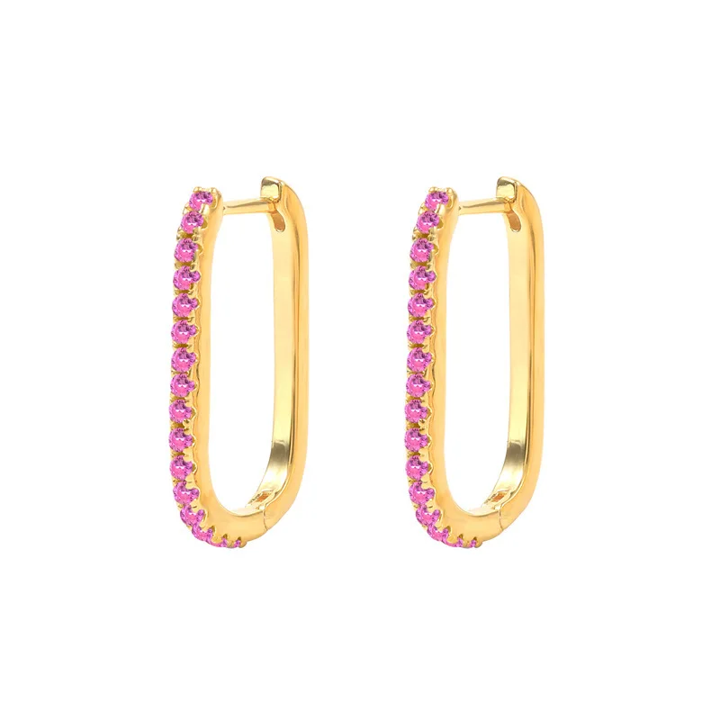 Women's 2PCS Stainless Steel Square Huggie Hoop Earrings