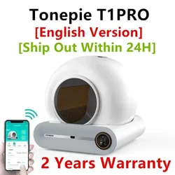 Tonepie-スマート猫用トイレ,自動トイレ,セルフクリーニング,アプリケーション制御,大型トイレ,65l,英語版