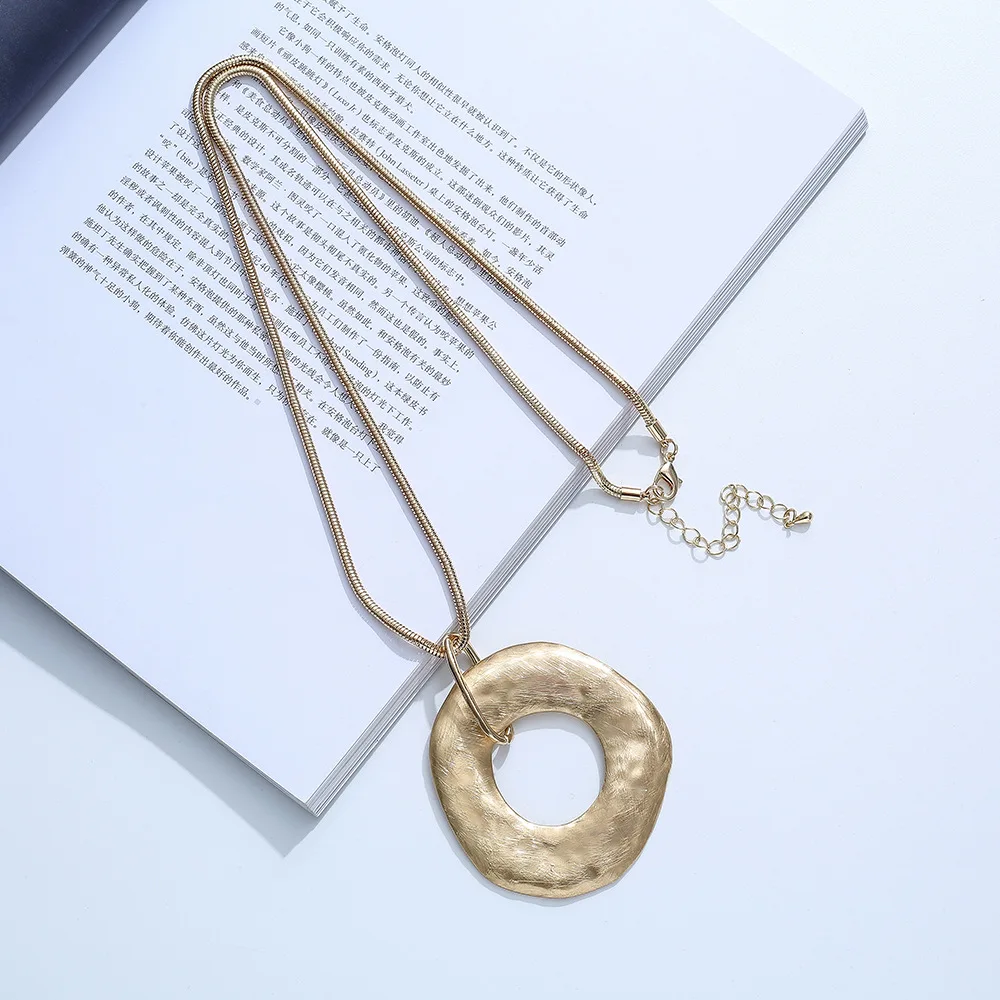 Sweater chain explosion women's alloy brushed pendant fashion jewelry retro long chain women's jewelry necklace