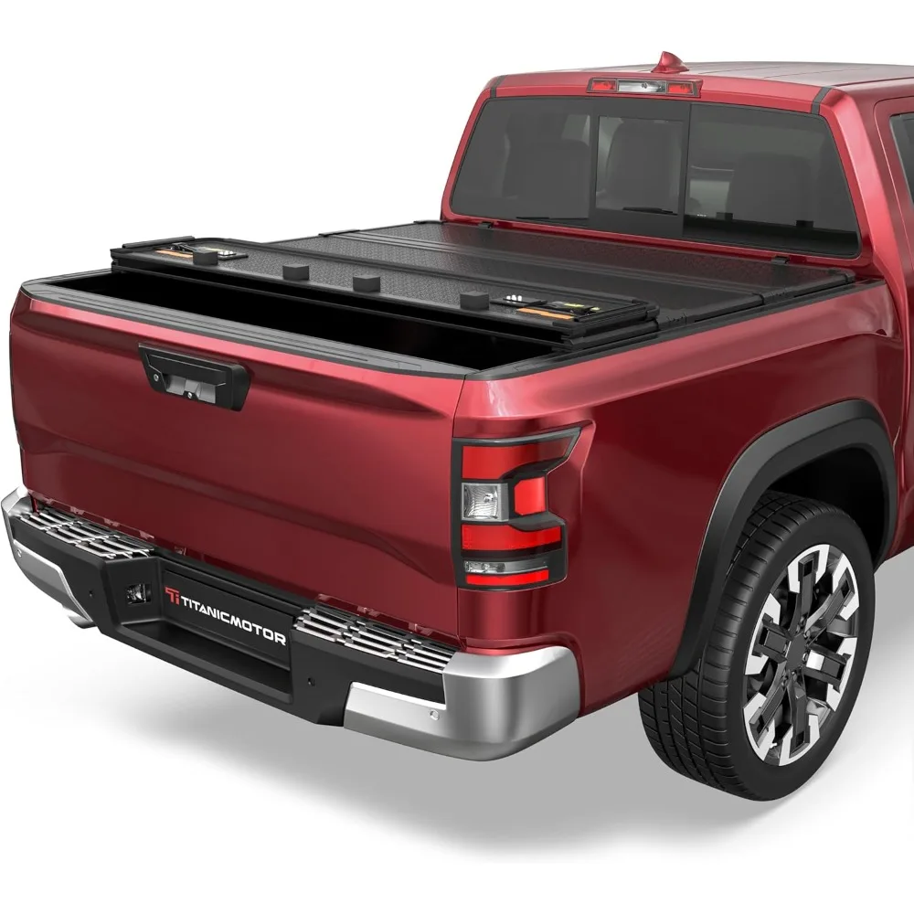 

Hard Quad Fold Aluminum Truck Bed Tonneau Cover Compatible for 2016-2024 Nissan Titan 4-Fold 5.5FT 66Inch
