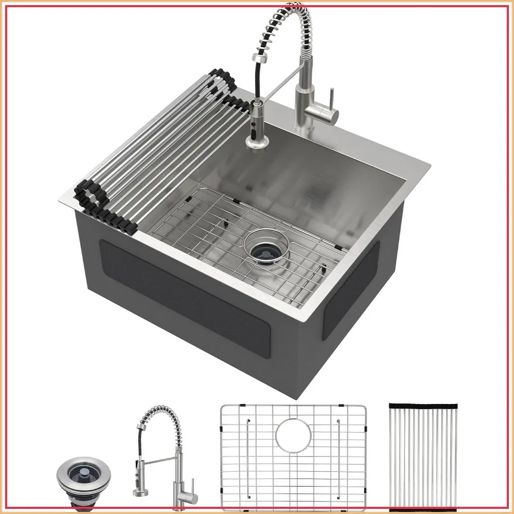 25x22 Drop In Laundry Sink with Faucet Combo