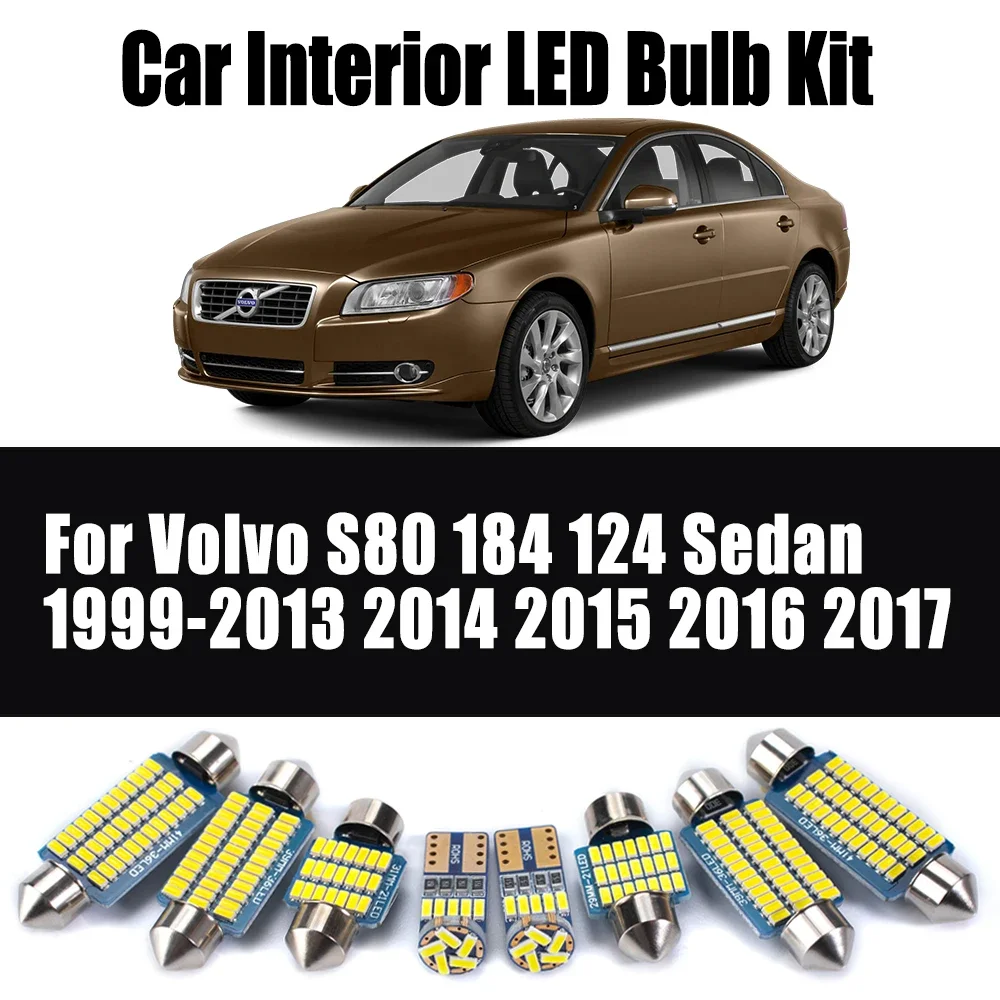 

Canbus Vehicle LED Interior Dome Trunk Vanity Mirror Light Kit For Volvo S80 184 124 Sedan 1999-2015 2016 2017 Car Accessories