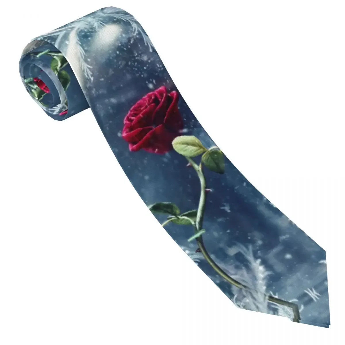 

Rose Flower Tie 3D Printed Fashion Funny Neck Ties For Men Daily Wear Party Great Quality Collar Tie Design Necktie Accessories