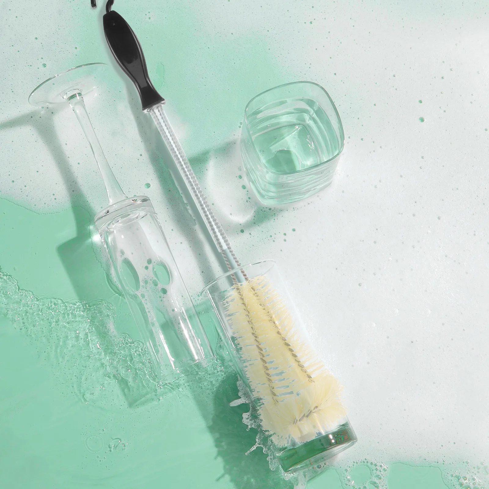 Long Handle Bottle Cleaning Brush Stiff Bristles for Narrow Neck Bottles Carboys Kettles and Water Bottles