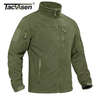 TACVASEN Men's Fleece Jacket Soft Warmth Windproof Full Zip Up Coat Multiple Zipper Pockets Hiking Working Outdoors Windbreaker