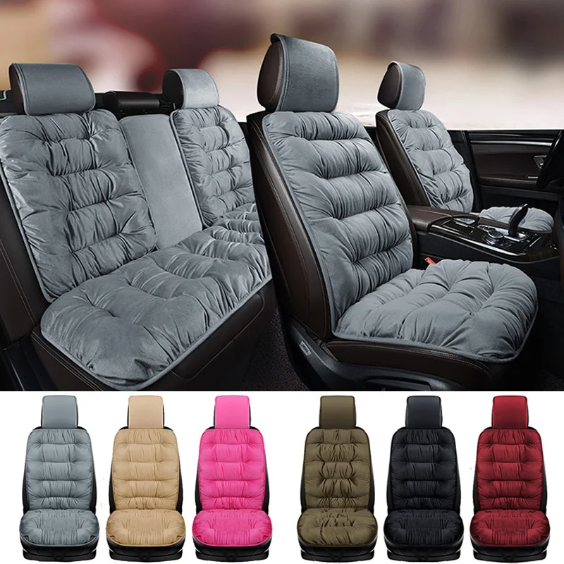 Car Seat Cover Keep Warm in Winter Slip-resistant Flocking Cloth Car Seat Cushion fur Dacia Sandero Comfortable X8 X45