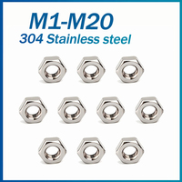 Hexagon Hex Nuts M1 M1.2 M1.4 M1.6 M2 M2.5 M3 M3.5 M4 M5 M6 M8 M10 M12 M14 M16 M18 M20 Hex Nut 304 Stainless Steel DIN934 Metric