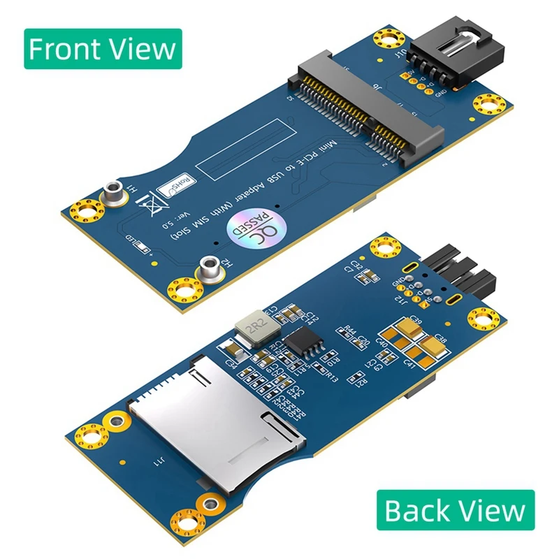 Adaptador Mini PCI-E para USB com slot para cartão SIM para módulo WWAN/LTE