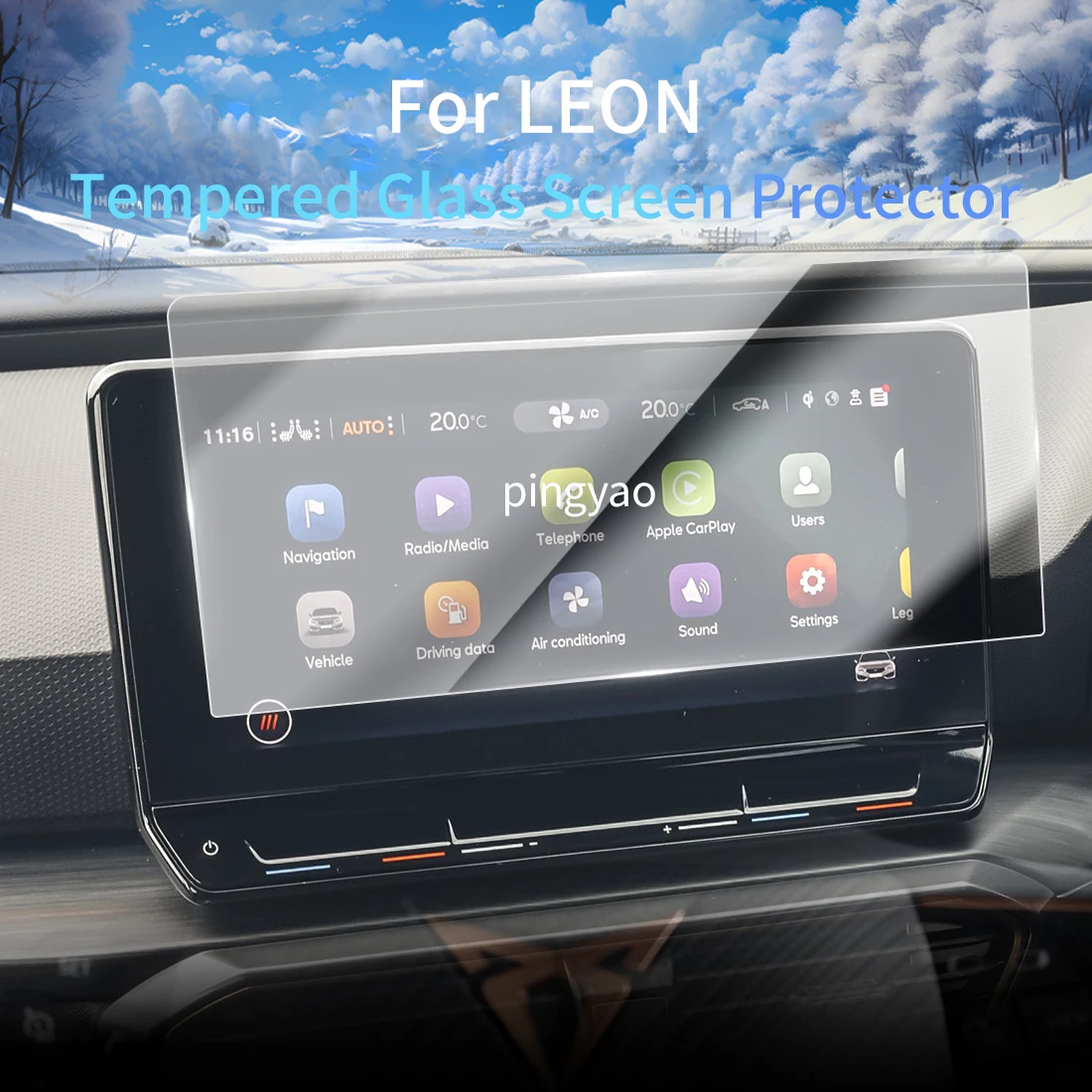 

Car Sticker Screen Protector Navigation Display Tempered Glass Protective Film Car Accessories Vehicle For Cupra LEON 2023