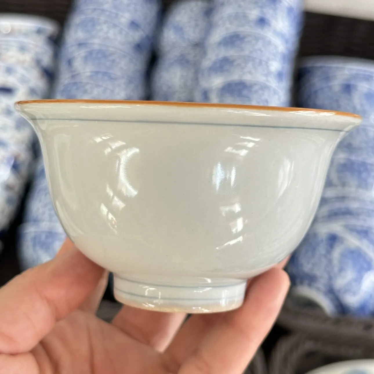Jingdezhen Ceramic Grass and Wood Gray Hand Painted Orchid Tea Cup Household Cup Single Cup Pressure Bottle Savoring Cup