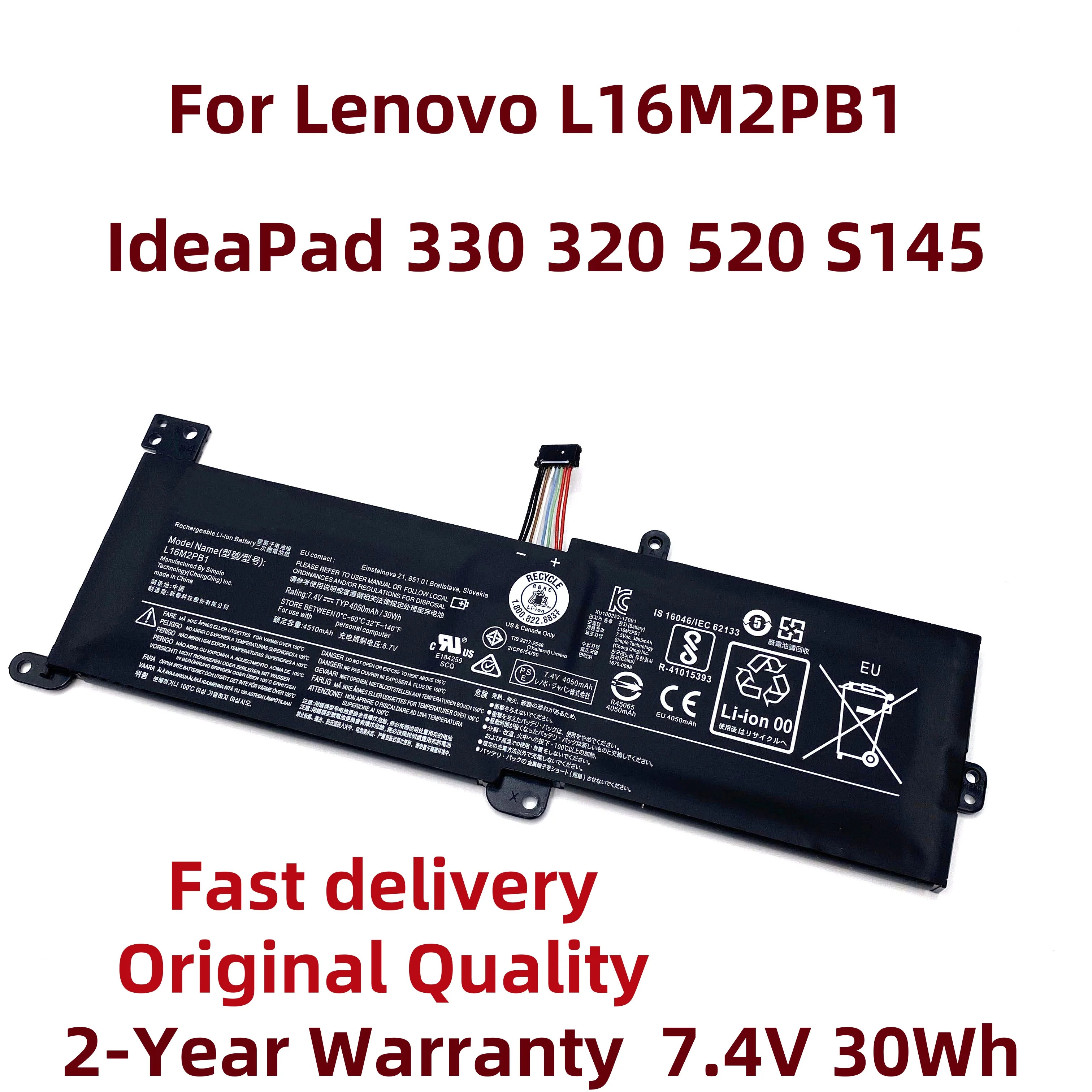 New L16M2PB1 Laptop Battery For Lenovo Ideapad 320 330 15IKB S145 520 130 V320 V1 L17L2PF1 L17M2PB7 L16S2PB2 L16M2PB3 L16C2PB1