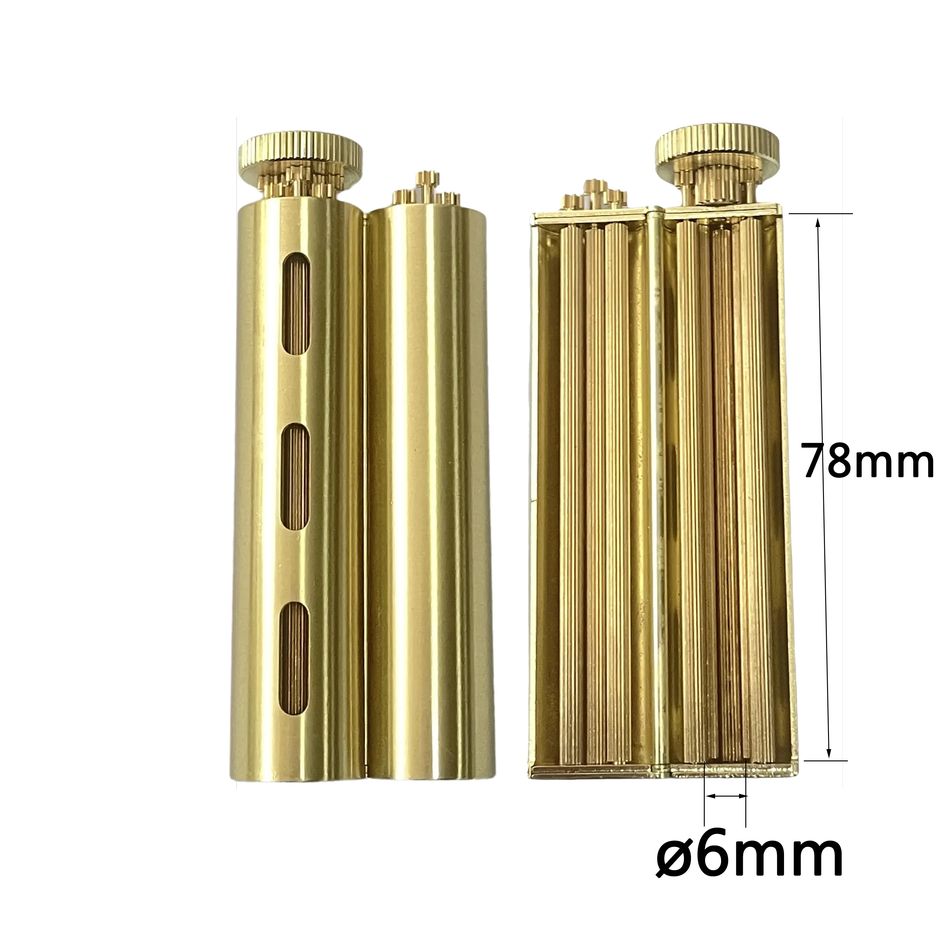 Round brass Φ6mm Cigarette Rolling Machine Antique Brass Material Manual Mechanical Nostalgia Tobacco Rolling  70MM Paper Gift