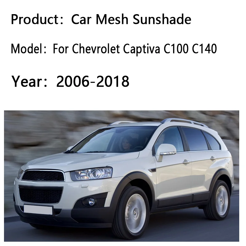 Car Window Sunshade For Chevrolet Captiva C100 C140 2006-2018 Visor Mesh UV Protection Windshield Frame Curtain Auto Accessories