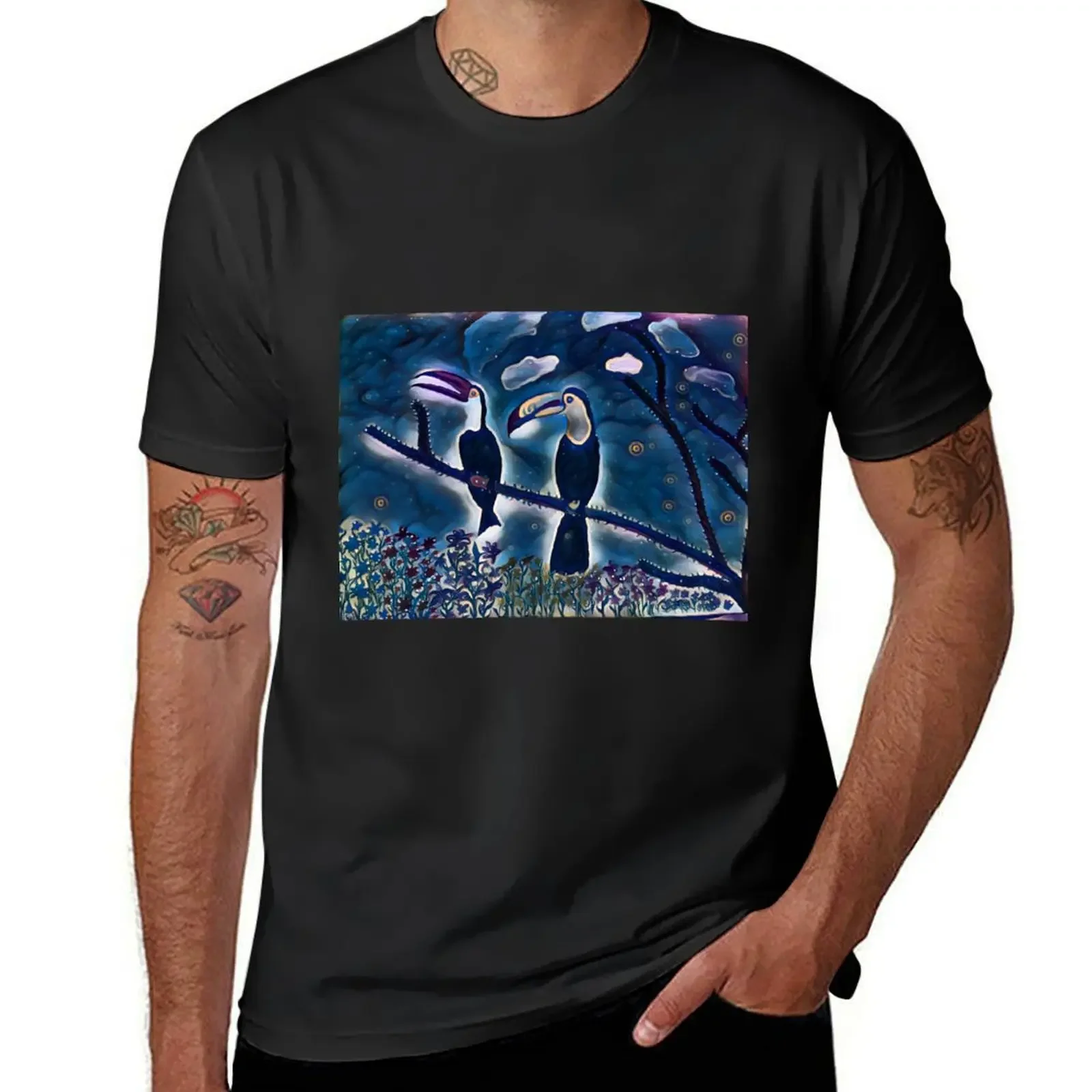 

toucans T-Shirt street wear custom shirt animal prinfor boys men clothings